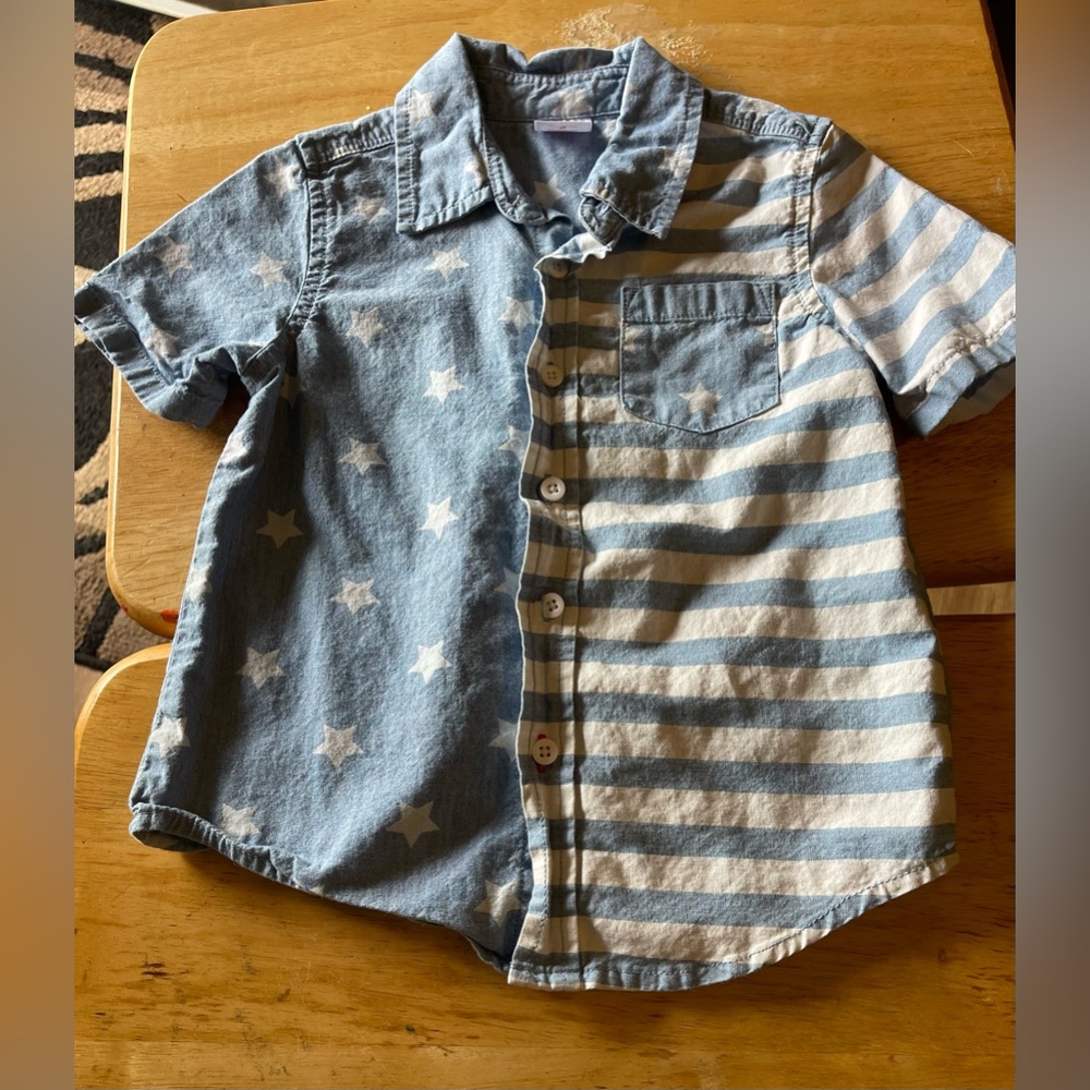 Boys Patriotic Button Up/way to celebrate t shirt/size 4T